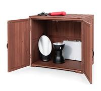 COSTWAY Armoire de Jardin en Bois de Sapin Massif Double Porte Extérieur | Poignées Pratiques, Charge 90KG, Rangement Extérieur pour Jardin Patio Cour