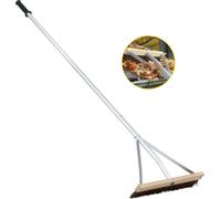 COSTWAY Balai de jardin Balayette de nettoyage de toit, réglable de 165 à 626 cm, balai de rue à long manche & structure triangulaire stable, aluminium argenté