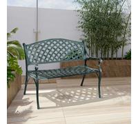 COSTWAY Banc de jardin Banc de parc en fonte, banc métallique pouvant supporter jusqu'à 210kg, banc de repos Meubles de jardin, banc avec dossiers 102x62x83cm