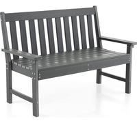 COSTWAY Banc de jardin résistant aux intempéries, banc 2 places supportant jusqu'à 320 kg, banc de parc tous temps en HDPE, banc de terrasse pour jardin, balcon et terrasse, 132 x 65 x 91 cm