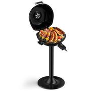 COSTWAY Barbecue Électrique 1600W avec Grille Chauffante Amovible Antiadhésive, Température Réglable pour BBQ, Fête, Camping