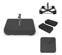 COSTWAY Base de Parasol de Patio 90 kg Sacs de Sable, Support de Parasol Extérieur Couvercle Toutes Saisons, 2 Boutons de Serrage et 1 Adaptateur, pour Patio Bord de Piscine Terrasse