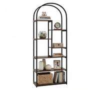 COSTWAY Bibliotheque 7 Niveaux Style Industriel, Étagère de Rangement Design Arqué, Meuble Présentoir Géométrique avec Structure Métallique pour Chambre Salon Bureau, 70 x 30 x 181,5 cm