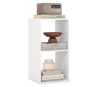 COSTWAY Bibliothèque Cube à 2 Niveaux, Etagère de Rangement avec 2Compartiments Ouverte, Kit Anti-basculement, Etagère de Présentation à 2Casiers, pour Bureau, Chambre, Salon, Blanc