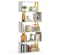 COSTWAY Bibliothèque Géométrique 157 cm à 5 Niveaux, Cadre en Métal, Etagère de Rangement Autoportante, Kits Anti-basculement