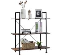 COSTWAY Bibliothèque Industrielle à 3 Niveaux avec Dispositif Anti-Basculement et Pieds Réglables, Étagère de Rangement pour Cuisine