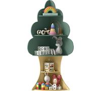 COSTWAY Bibliothèque pour enfants, 5 niveaux d'étagères pour enfants, design arbre, étagère à jouets en bois, étagère d'angle pour chambre d'enfant, pour enfants 3+, 48x48x132 cm, vert