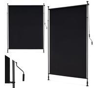COSTWAY Brise-Vue Rétractable 2 x 2,2-3,1M Réglable en Hauteur, Store Vertical Extérieur à Manivelle pour Protection Vie Privée sans Perçage, pour Bureau Balcon Piscine Terrasse Jardin (Noir)