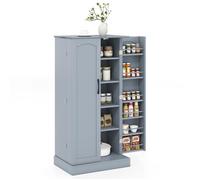 COSTWAY Buffet-Armoire de Cuisine - 2 Portes, 6 Étagères Réglables, Dispositif Anti-renversement - Salon, Salle à Manger - Gris