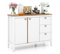 COSTWAY Buffet de Cuisine avec 2 Portes et 3 Tiroirs, Kits Anti-basculement, pour Cuisine, Salle à Manger, Salon, 106 x 40 x 80 cm