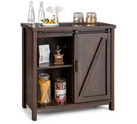 COSTWAY Buffet de Cuisine, Porte Coulissante, Plateau Spacieux, 4 Compartiments, Meuble de Rangement pour Salle à Manger Salon