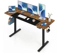 COSTWAY Bureau Électrique Réglable en Hauteur 72-118cm (Marron Rustique)