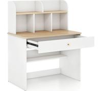 COSTWAY Bureau pour enfants, Bureau pour enfants avec tiroir, étagère & espace de rangement, Table pour enfants en bois pour enfants à partir de 3 ans, 80 x 48 x 102 cm