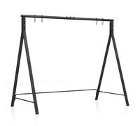 COSTWAY Cadre de Balançoire en Métal avec 5 Anneaux de Suspension, Support de Balancelle en Forme de A avec Patins Antidérapants, Charge 120/160kg, pour Jardin Cour Balcon, 210 x 115 x 175 cm
