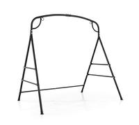 COSTWAY Cadre de Balançoire en Métal Charge 300KG, Support de Balancelle en Forme de ‘A’ avec Barres Latérales Doubles et Conception à 2 Anneaux, pour Jardin Cour, 180 x 133 x 182 cm