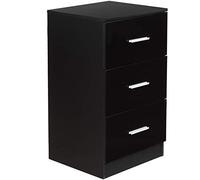 COSTWAY Caisson Bureau Laquée 3 Tiroirs pour Feuilles A4, Lettre,Dossiers et Documents, Commode Tiroir Rangement pour Bureau, Chambre, 37 x 34 x 66,5 CM(Noir, Lot de 1)