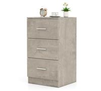 COSTWAY Caisson de Bureau Meuble de Rangement avec 3 Tiroirs pour Feuilles A4, Lettre,Dossiers et Documents Gris