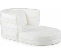 COSTWAY Canapé enfant 3 en 1, canapé de jeu, canapé enfant avec fonction couchage, coussins, housse amovible, canapé-lit enfant pour garçons et filles à partir de 3 ans, blanc