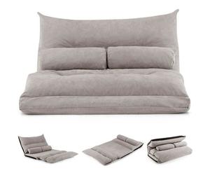 COSTWAY Canapé Lit Convertible, Dossier Réglable 42 Positions, 2 Coussins inclus. - 1 Place Gris