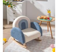 COSTWAY Canapé pour enfants Chaise à bascule, Fauteuil pour enfants Teddy Matériau velours & pieds en bois massif, design anti-basculement, Mini fauteuil pour chambre d'enfant, Chaise pour jeunes enfa