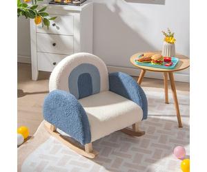 COSTWAY Canapé pour enfants Chaise à bascule, Fauteuil pour enfants Teddy Matériau velours & pieds en bois massif, design anti-basculement, Mini fauteuil pour chambre d'enfant, Chaise pour jeunes enfa