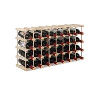 COSTWAY Casier à Vin en Bois, avec Structure Stable en Bois Massif, Armoire de Rangement à Vin Verticale et Horizontale à 5 Niveaux pour Cuisine, Garde-Manger, Cave à Vin, Bar