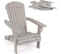 COSTWAY Chaise Adirondack pliable, Fauteuil de jardin 180kg de charge, Chaise de jardin avec dossier haut & accoudoirs larges