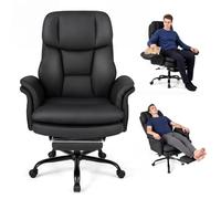 COSTWAY Chaise de Bureau Ergonomique avec 5 roulettes (Noir)