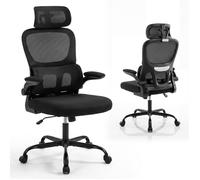 COSTWAY Chaise de Bureau Ergonomique en Maille à Dossier Haut avec Support Lombaire, Appui-tête Réglable 72 x 72 x 116-126 cm