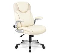 COSTWAY Chaise de Bureau Ergonomique Pivotante en Cuir PU, Hauteur du siège Réglable 49-59 cm, Charge Max. 160kg, Moderne