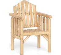 COSTWAY Chaise de jardin en bois, Fauteuil de jardin avec dossier incliné et accoudoirs, Chaise en bois pour jardin, terrasse, balcon, 66x62,5x98cm Naturel
