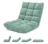 COSTWAY Chaise de sol Paresseux - Dossier Réglable à 14 Angles Tatami Fauteuil pour Lecture, Méditation Vert