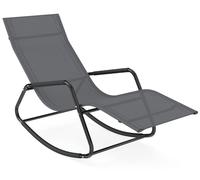 COSTWAY : chaise longue à bascule, transat, chaise longue ergonomique, chaise longue de jardin pouvant supporter jusqu'à 160 kg, chaise longue de détente pour le jardin, la terrasse ou le balcon, coul