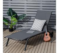 COSTWAY Chaise longue avec roulettes, Chaise longue de jardin avec dossier réglable, Chaise longue de relaxation respirante pour jardin terrasse plage balcon, Chaise longue d'extérieur supportant jusq