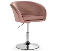COSTWAY Chaise Pivotante en Velours, Fauteuil de Bureau réglable en Hauteur, Base Galvanisée Charge 125kg Rose