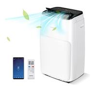 COSTWAY Climatiseur Mobile Silencieux 5 EN 1, Clim 14000BTU Refroidissement Rapide,Chauffage,Ventilateur,Déshumidificateur,Mode Nuit, Climatisation Faible Conso,Wifi