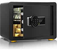 COSTWAY Coffre-fort avec clavier numérique, 2 clés de secours incluses, avec étagère amovible & système d'alarme sensible, pour la protection de l'argent, des bijoux, des armes et des documents
