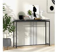 COSTWAY Console,Meuble d'Entrée Effect Marbre - 120 x 30 x 90 CM (L x l x H) Cadre en Acier - Style Moderne Simple Noir