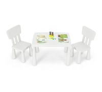 Costway Costway 3 TLG. Chaise haute groupe table enfant avec 2 chaises plastique enfants