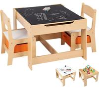 Costway Costway siège enfant groupe 3 TLG. Meubles pour enfants Chaise haute et table en bois