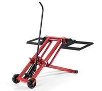 COSTWAY Cric lève Tracteur Tondeuse à Gazon Charge 227 KG, Dispositif de Levage à Rayon de Braquage Nul Hauteur Largeur Réglables Pliage à Plat, pour Entretien et Réparation