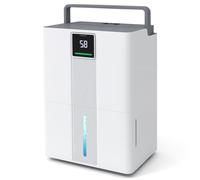 COSTWAY Déshumidificateur 35 L/jour, déshumidificateur électrique avec 3 modes, minuterie 24H, affichage 3 couleurs, tuyau de vidange & roulettes, déshumidificateur blanc
