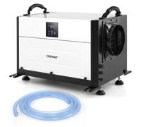 COSTWAY Déshumidificateur d'air 27-73,5L/jour avec 3 modes & minuterie 24H, déshumidificateur de chantier, déshumidificateur industriel avec tuyau de vidange & dégivrage automatique Blanc