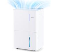 COSTWAY Déshumidificateur d'air 40 L/jour, déshumidificateur silencieux avec 3 modes, minuterie 24h, affichage LED, sécurité enfants & tuyau de vidange, déshumidificateur sur roulettes
