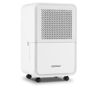 COSTWAY Déshumidificateur électrique 15L/jour, déshumidificateur pour pièces jusqu'à 20 m², déshumidificateur d'ambiance avec 4 modes, affichage LED, minuterie 24H, fonction dégivrage