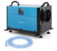 COSTWAY Déshumidificateur Industriel (73,5 L/Jour,Bleu) | Déshumidificateur Professionnel avec 3 Modes Minuterie de 24 H Tuyau de Vidange Dégivrage Automatique, pour Entrepôt Sous-sol