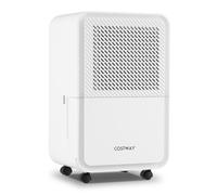 COSTWAY Déshumidificateur Mobile 15 L/Jour pour 20 M² avec 4 Modes | Ecran LED Minuterie 24 H Tuyau d’Evacuation Vidange Continue ou Manuelle Dégivrage Automatique, pour Maison Sous-Sol