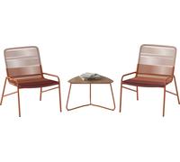 COSTWAY Ensemble de meubles de jardin 3 pièces, Meuble de balcon en poly rotin avec 2 chaises & table, Ensemble de salon pour 2 personnes, Meubles de terrasse Garniture de jardin Résistant aux intempé