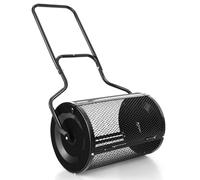 COSTWAY Épandeur à Compost de 60 cm Rouleau en Treillis Métallique, Épandeur de Gazon avec Poignée en Forme de ‘U’ Loquets Latéraux, pour Entretien du Jardin et Pelouse (Noir)