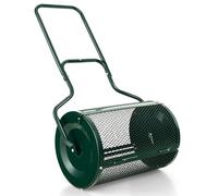 COSTWAY Épandeur à Compost de 60 cm Rouleau en Treillis Métallique (Vert) | Épandeur de Gazon 80 L avec Poignée en Forme de ‘U’ Loquets Latéraux, pour Entretien du Jardin et Pelouse